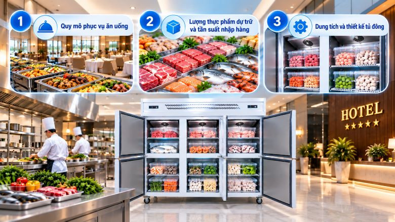 Các yếu tố quyết định số lượng tủ đông công nghiệp cho khách sạn 100 phòng
