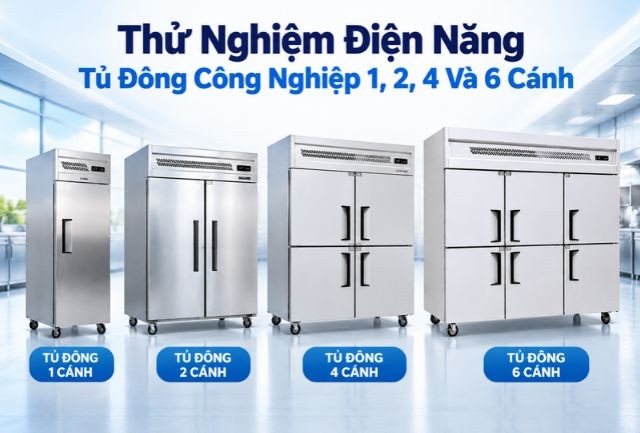 Thử Nghiệm Điện Năng Tủ Đông Công Nghiệp 1, 2, 4 Và 6 Cánh: Dữ Liệu Thực Tế