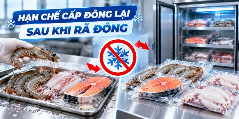 Những lưu ý khi bảo quản hải sản đông lạnh