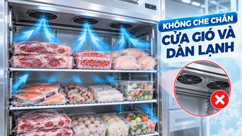 Không che chắn cửa gió và dàn lạnh