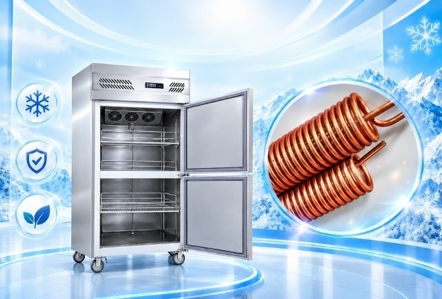 Dàn lạnh bằng đồng trong tủ đông công nghiệp