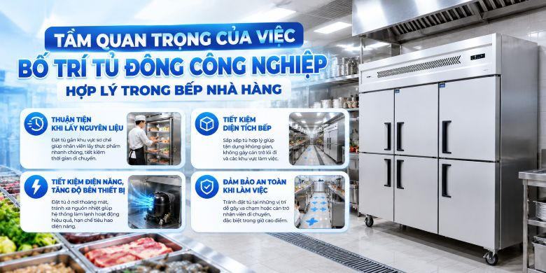 Tầm quan trọng của việc bố trí tủ đông hợp lý trong bếp nhà hàng