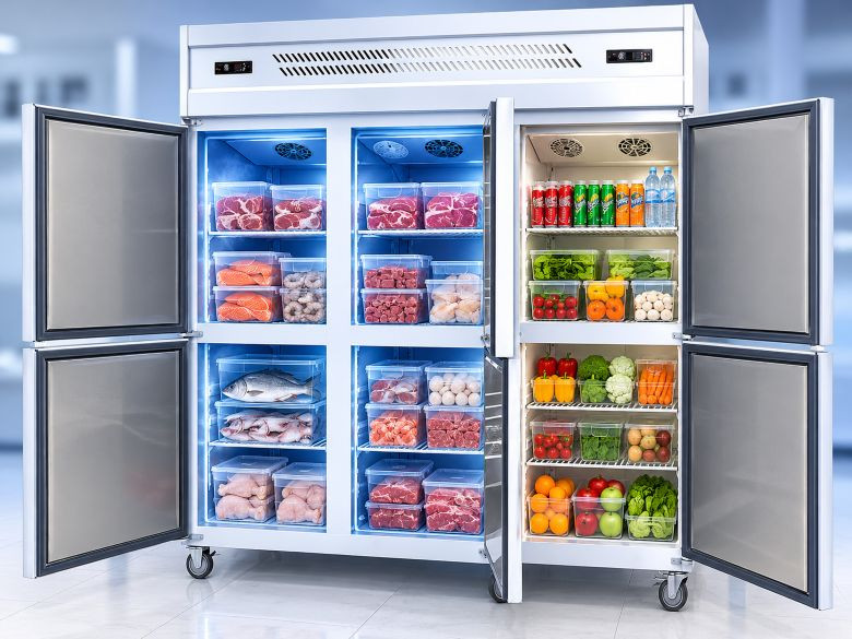 Hướng dẫn sắp xếp thực phẩm ở tủ đông công nghiệp dạng đứng