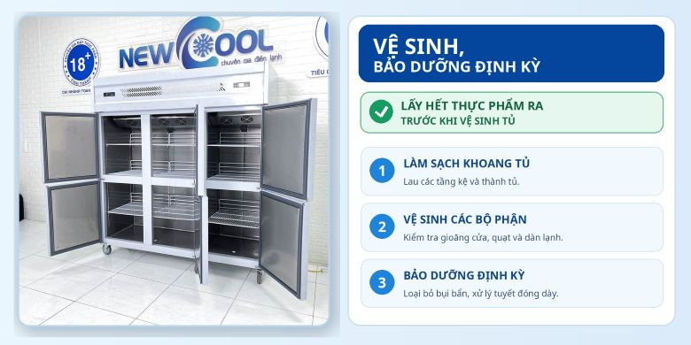 Tiến hành vệ sinh tủ định kì