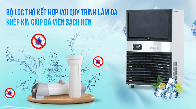 Quy trình làm đá khép kín sạch tinh khiết