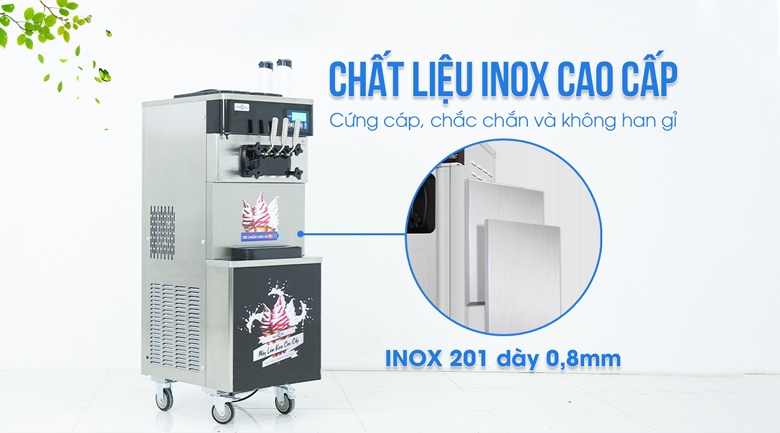 Chất liệu inox dày dặn, chắc chắn và thẩm mỹ