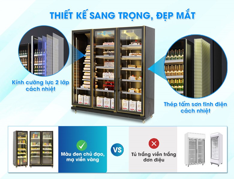 Tủ mát NEWCOOL với thiết kế sang trọng, đẹp mắt