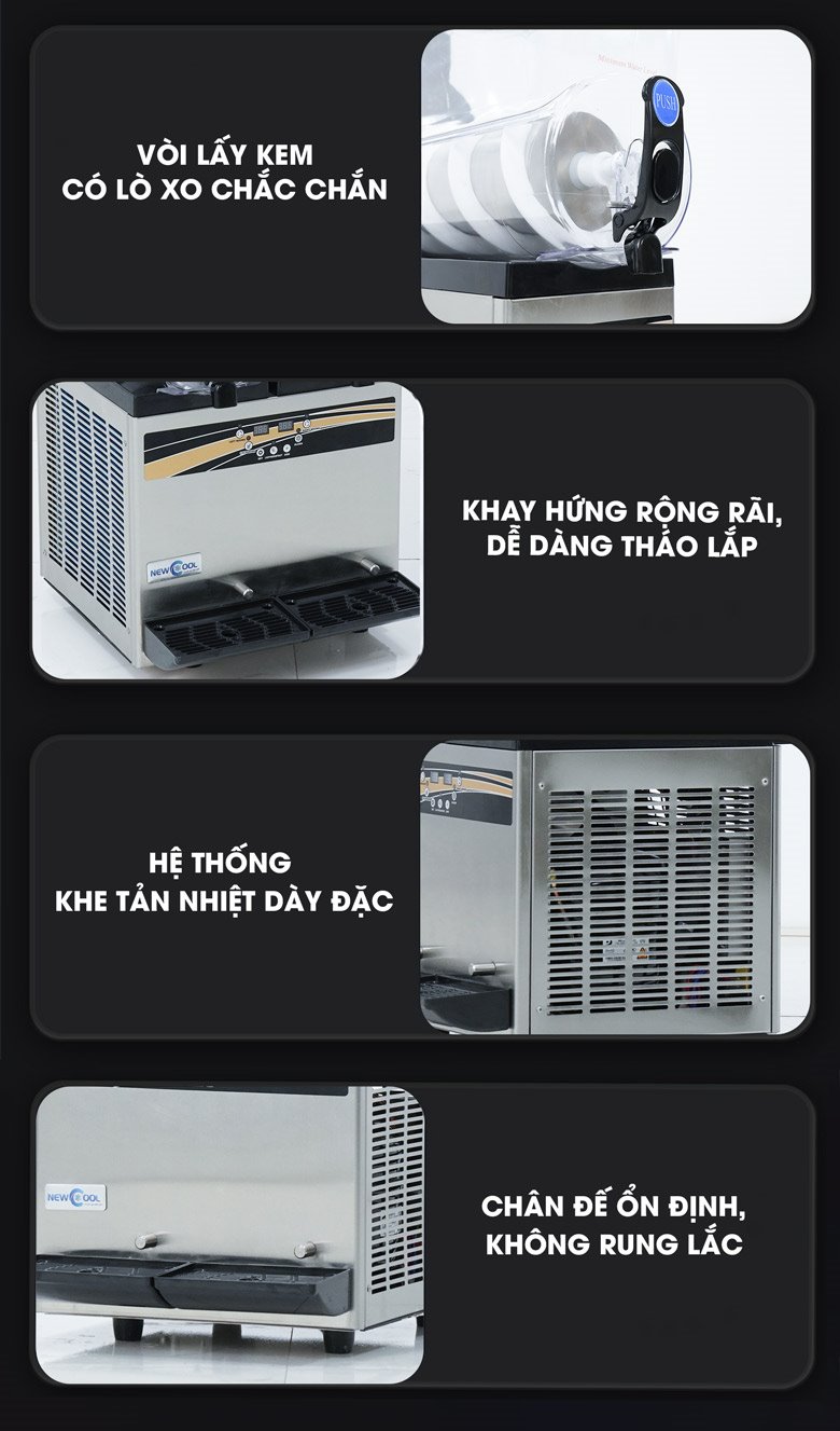 Các chi tiết khác của máy làm kem siro tuyết NEWCOOL NC-X300 Các chi tiết khác của máy làm kem siro tuyết NEWCOOL NC-X300