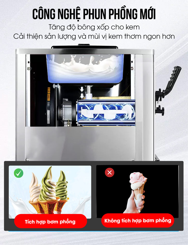 Công nghệ phun phồng kem, bông xốp và thơm ngon hơn