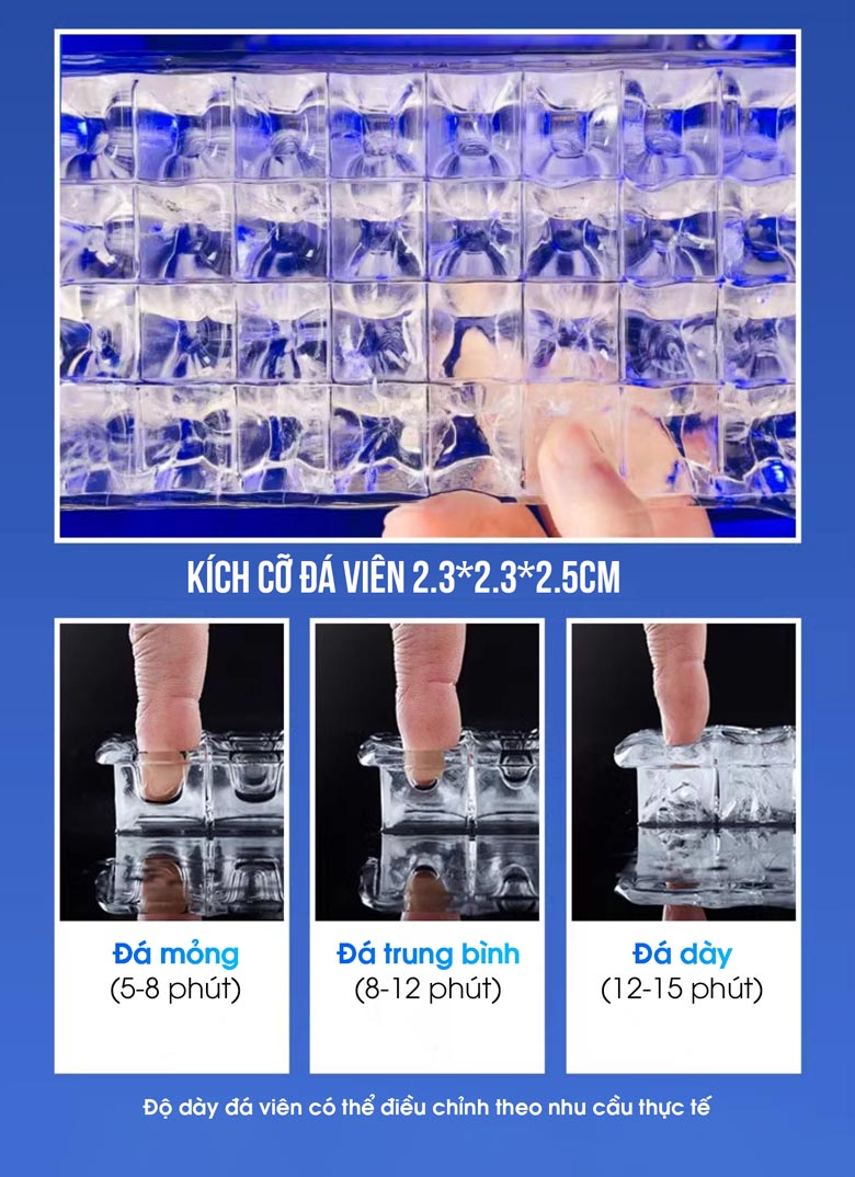 Điều chỉnh kích thước độ dày của đá