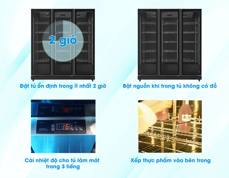 Các bước sử dụng tủ mát trong lần đầu tiên