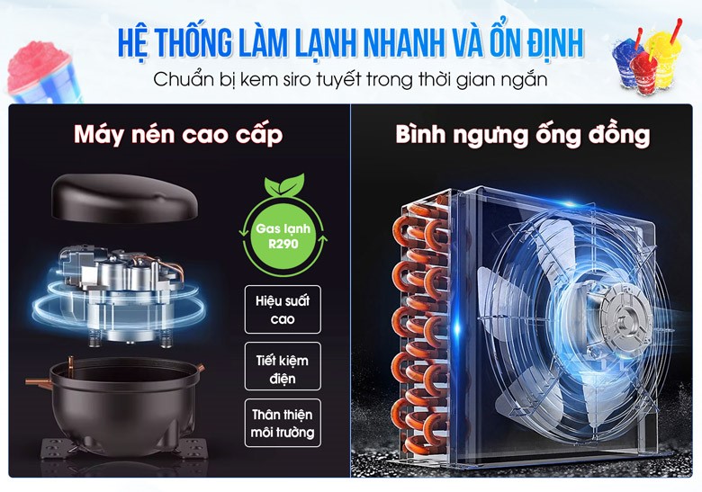Hệ thống làm lạnh hiện đại, cao cấp