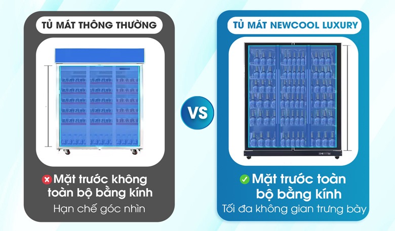Mặt trước toàn bộ làm cửa kính cường lực trong suốt