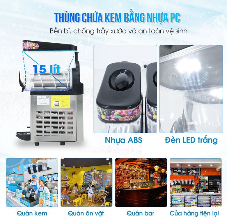 Thùng chứa dung tích lớn, có nắp đậy, đèn LED