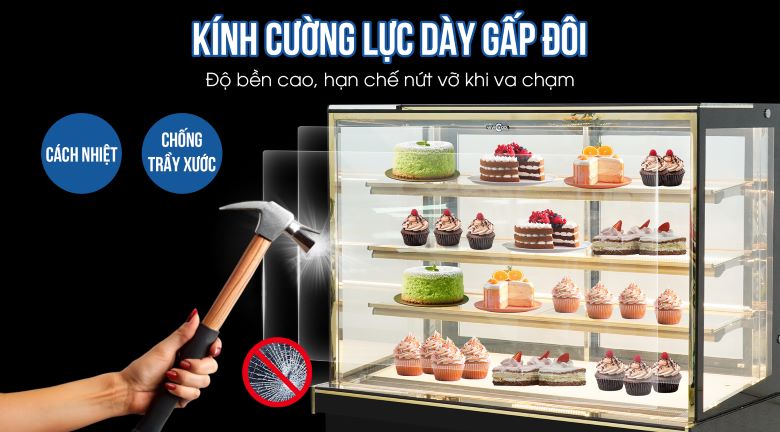 Kính cường lực dày dặn, bền bỉ