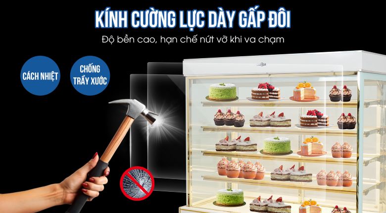 Kính cường lực dày dặn, bền bỉ