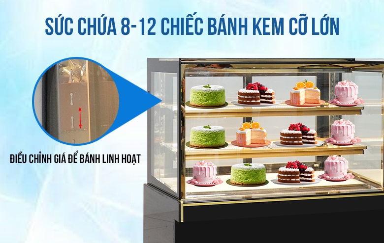 Chứa được 8-12 chiếc bánh kem cỡ lớn