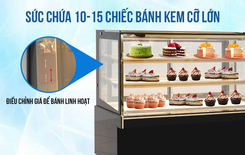 Chứa được 10-15 chiếc bánh kem cỡ lớn