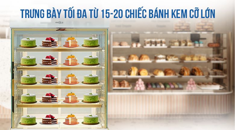 Trưng bày tối đa từ 15-20 chiếc bánh kem