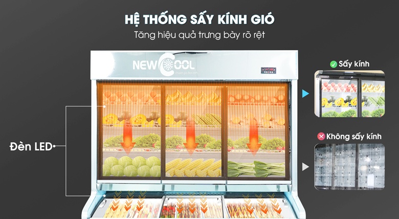 Hệ thống sấy kính gió, kết hợp đèn LED chiếu sáng Hệ thống sấy kính gió, kết hợp đèn LED chiếu sáng