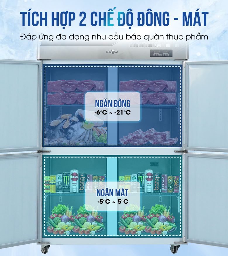 Nên lựa chọn những tủ đông có tích hợp 2 ngăn đông-mát