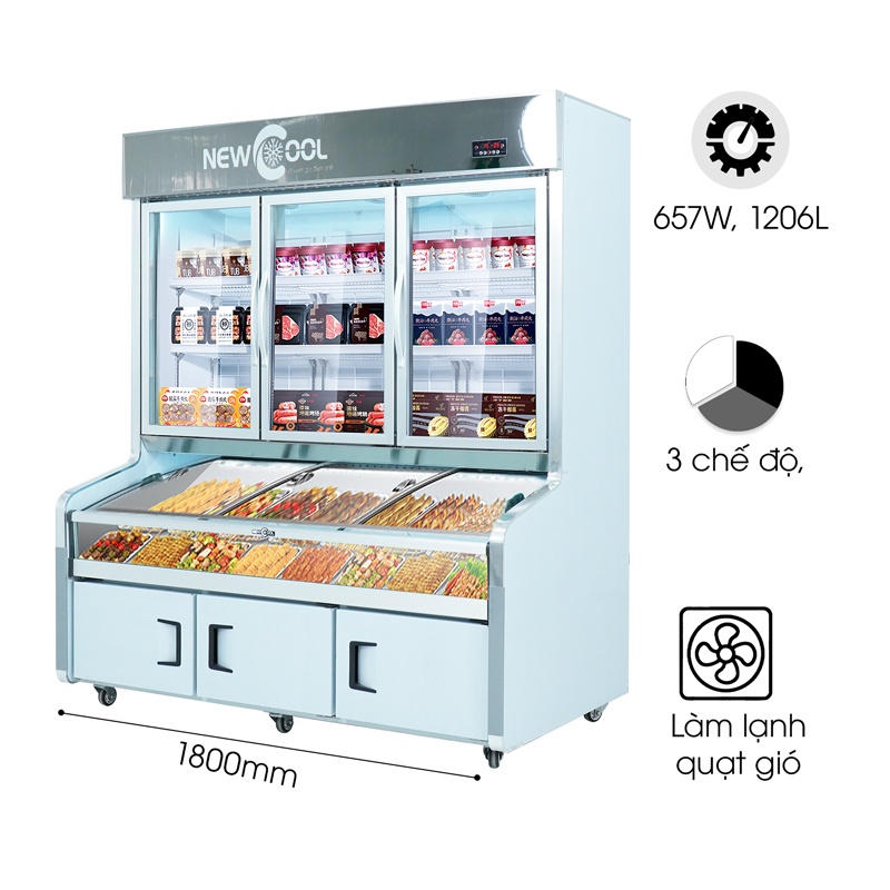 Tủ Lạnh Siêu Thị 3 Chế Độ 1M8 Cao Cấp HY-1800FKT (Mát, Đông Mềm, Đông Lạnh)