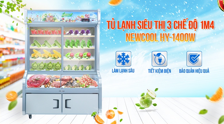 Tủ lạnh siêu thị 3 chế độ mát, đông mềm, đông lạnh