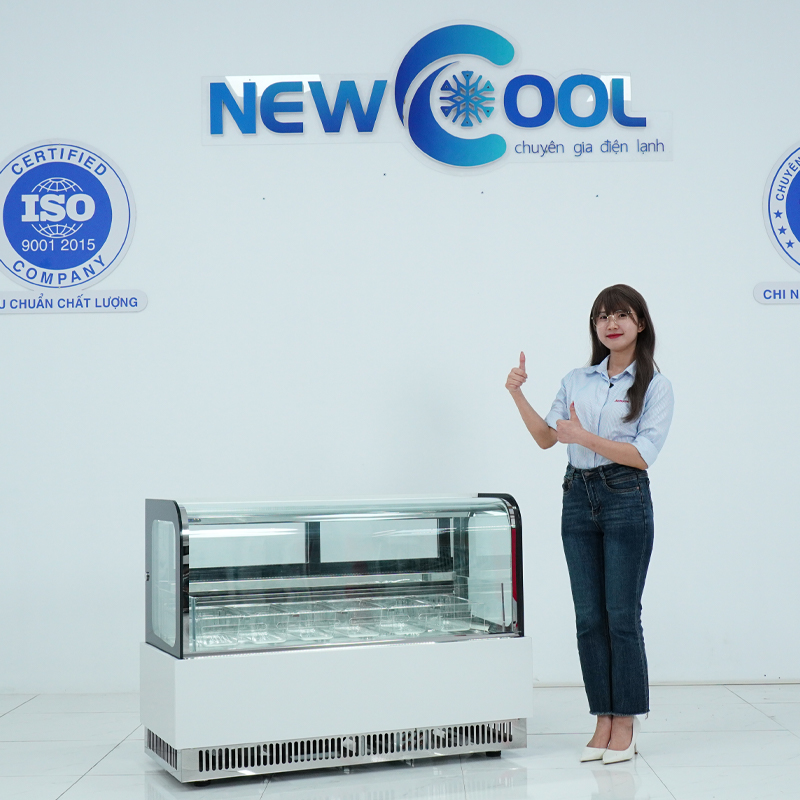 Tủ bảo quản kem 1m2 F-QR540V kính vuông (màu trắng) - 0