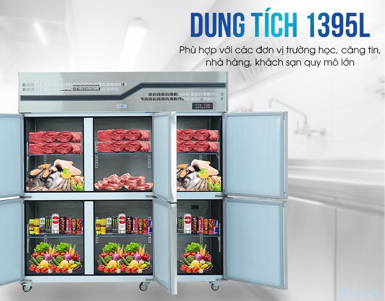 Dung tích lớn phù hợp với các đơn vị nhà hàng, khách sạn, căng tin