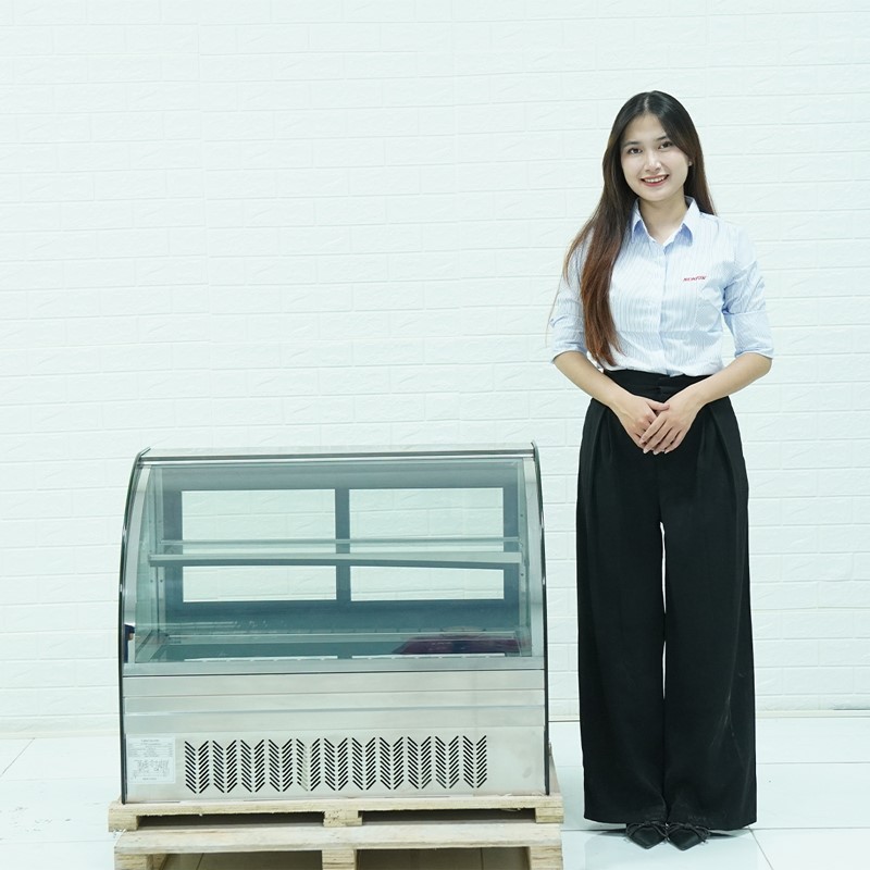 Tủ Trưng Bày Bánh Kem 2 Tầng 90cm Kính Cong Để Bàn DG-TY900 - 0