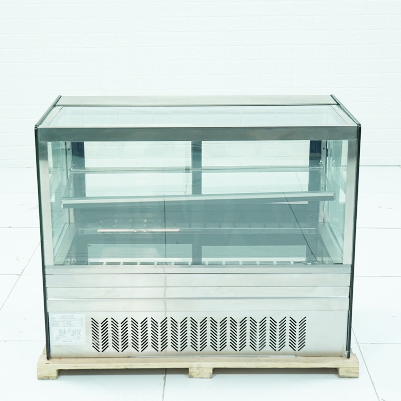 Tủ Trưng Bày Bánh Kem 2 Tầng 90cm Kính Vuông Để Bàn DG-TZ900 - 1
