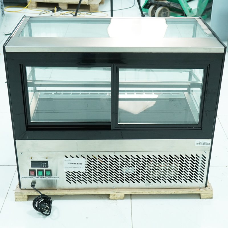 Tủ Trưng Bày Bánh Kem 2 Tầng 90cm Kính Vuông Để Bàn DG-TZ900 - 3