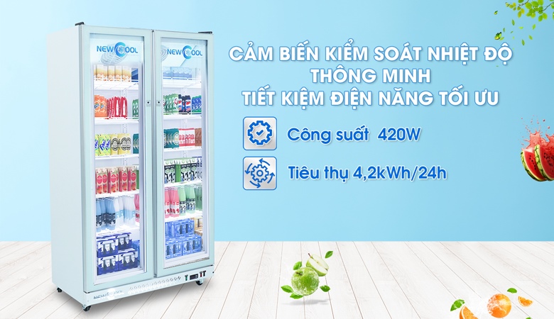 Trung bình mỗi ngày tủ mát TMLT-2CK tiêu thụ khoảng 4,2 số điện/24h Trung bình mỗi ngày tủ mát TMLT-2CK tiêu thụ khoảng 4,2 số điện/24h