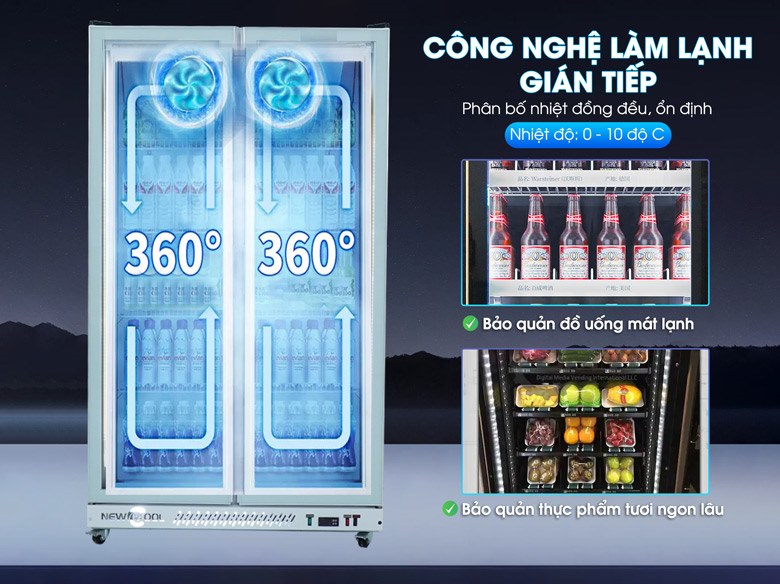 Công nghệ làm lạnh gián tiếp bằng quạt gió, phân bố nhiệt đồng đều và ổn định Công nghệ làm lạnh gián tiếp bằng quạt gió, phân bố nhiệt đồng đều và ổn định