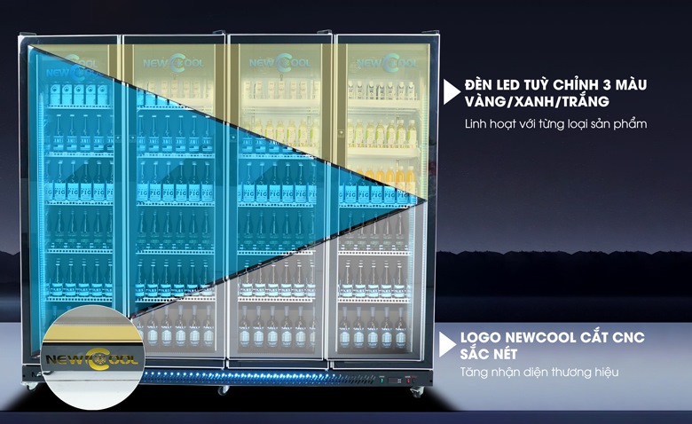 Đèn LED tùy chỉnh 3 màu linh hoạt, làm nổi bật các sản phẩm trưng bày bên trong