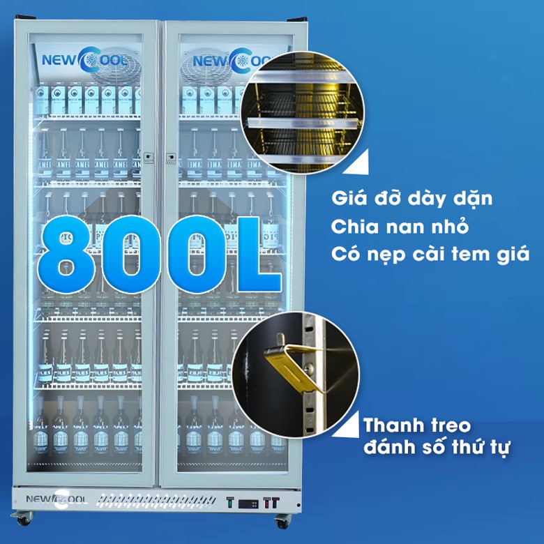 Khoang trưng bày dung tích 800 lít, sắp xếp được 10 khay (6 tầng) Khoang trưng bày dung tích 800 lít, sắp xếp được 10 khay (6 tầng)
