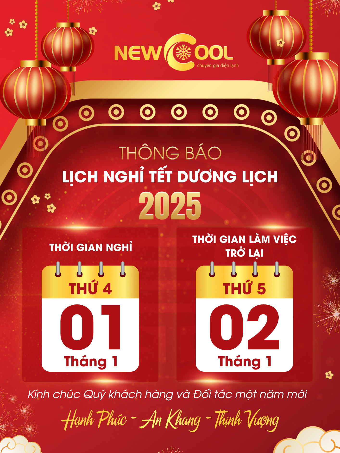 Lịch nghỉ Tết dương lịch 2025 Lịch nghỉ Tết dương lịch 2025