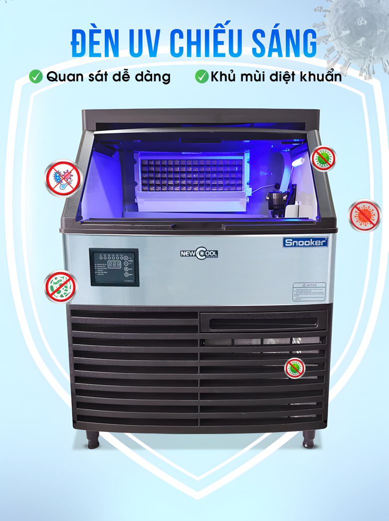 Đèn UV chiếu sáng giúp quan sát dễ dàng, khử mùi diệt khuẩn