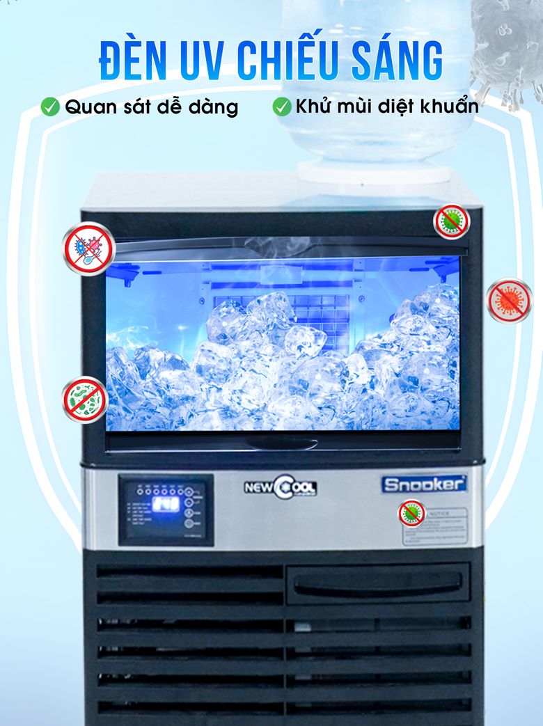 Đèn UV chiếu sáng giúp dễ dàng quan sát, khử mùi 