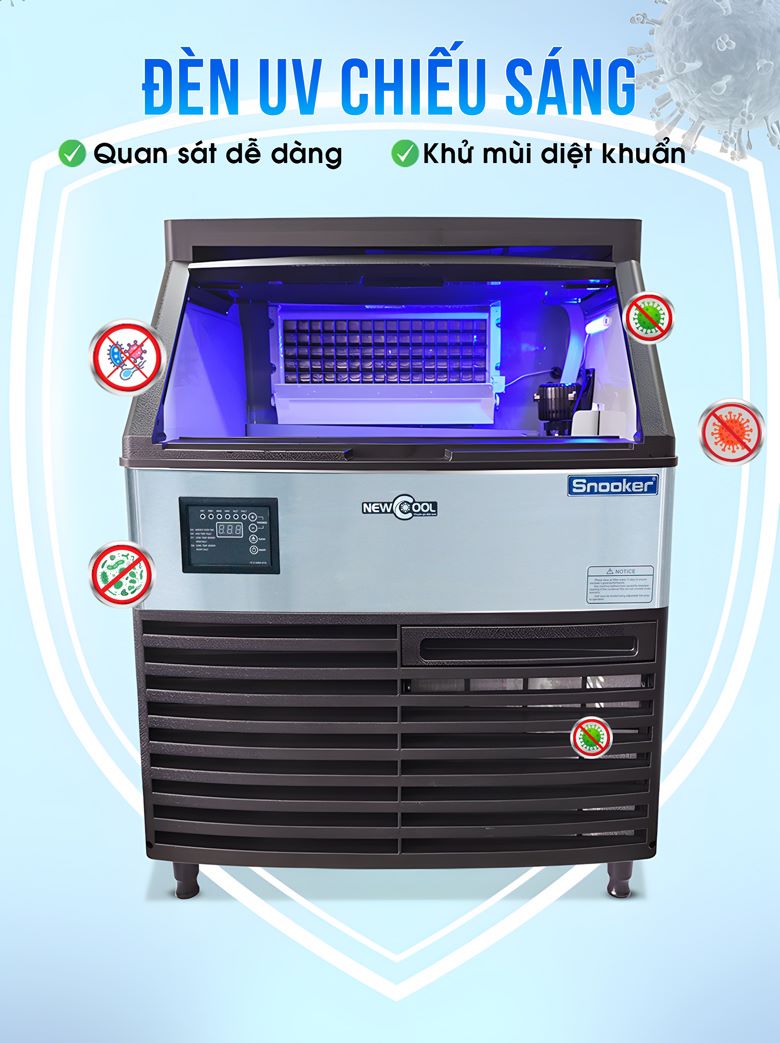 Đèn UV chiếu sáng giúp quan sát dễ dàng, khử mùi diệt khuẩn