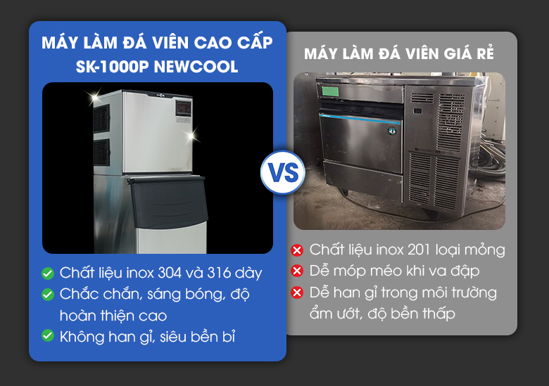 Máy làm đá viên cao cấp NEWCOOL chất liệu cao cấp, bền bỉ vượt trội Máy làm đá viên cao cấp NEWCOOL chất liệu cao cấp, bền bỉ vượt trội
