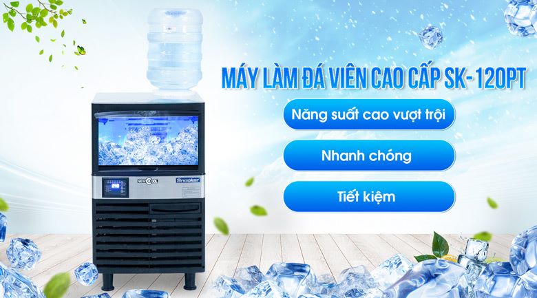 Máy làm đá viên cao cấp SK-120PT năng suất vượt trội, nhanh chóng