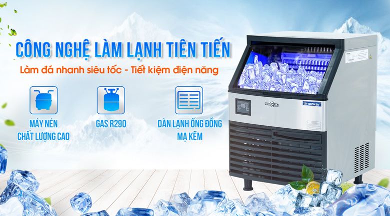 Công nghệ làm lạnh tiên tiến giúp làm đá nhanh siêu tốc, tiết kiệm điện năng