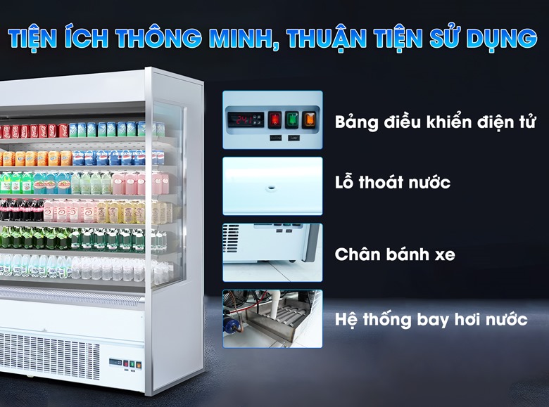 Các chi tiết khác của tủ mát trưng bày siêu thị SLG-1875FPX Các chi tiết khác của tủ mát trưng bày siêu thị SLG-1875FPX