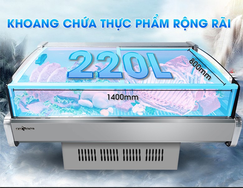 Khoang chứa rộng rãi, dung tích khoảng 220 lít Khoang chứa rộng rãi, dung tích khoảng 220 lít