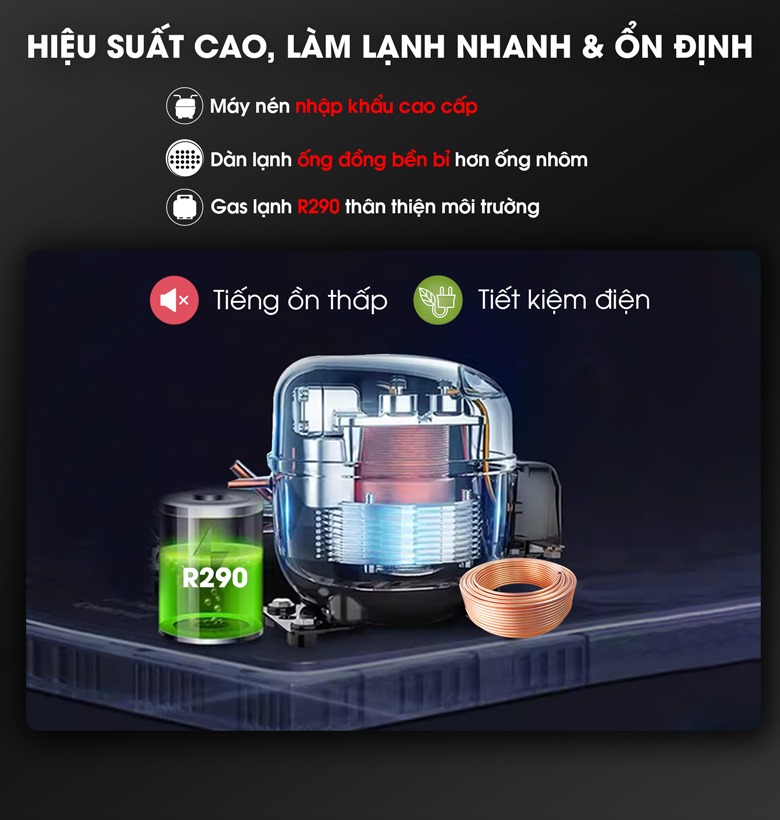 Hệ thống làm lạnh chất lượng cao, làm lạnh nhanh và ổn định Hệ thống làm lạnh chất lượng cao, làm lạnh nhanh và ổn định
