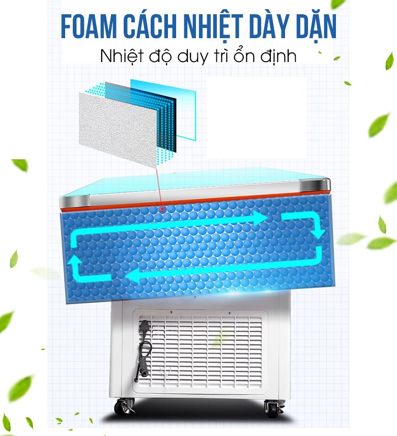 Foam cách nhiệt dày dặn, nhiệt độ duy trì ổn định