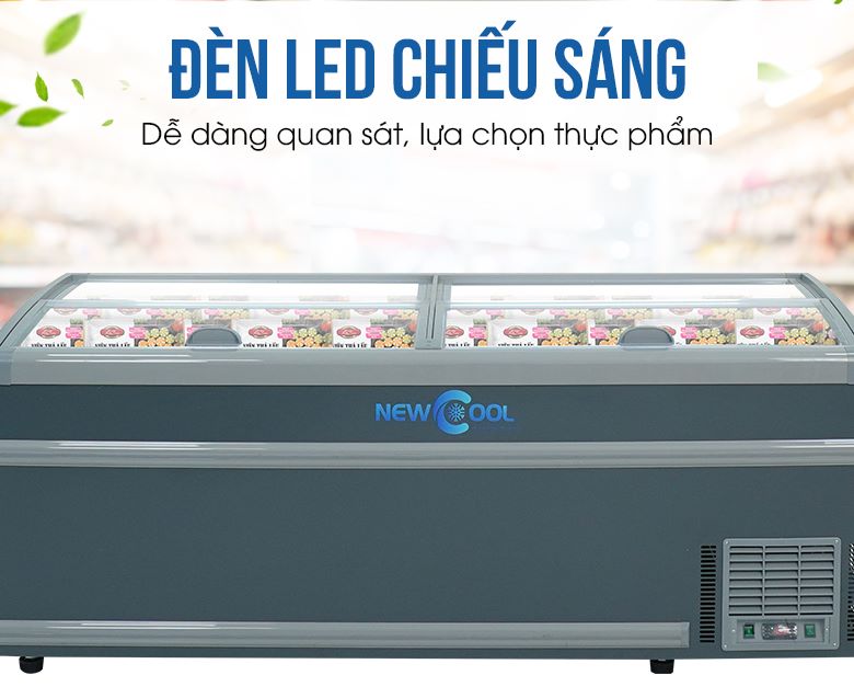 Đèn LED chiếu sáng, dễ dàng quan sát, lựa chọn thực phẩm
