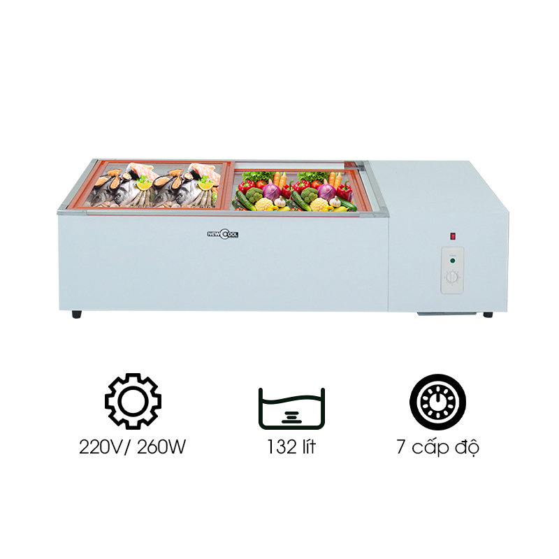 Tủ đông mát 1m5 kính phẳng WG4-132A