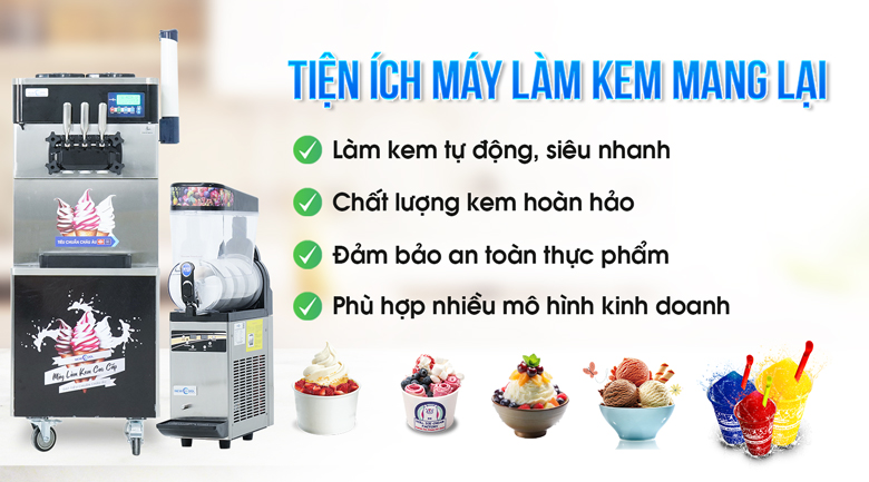 Những tiện ích khi sử dụng máy làm kem